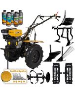 Pachet motocultor Profesional AgroPro-PROGARDEN HS 1100D 13 CP benzina freze de lucru roti cauciuc 6 X 12 roti metalice rarita reglabila plug cartofi plug arat prasitoare + 2l ulei motor AgroPro +3l ulei transmisie AgroPro