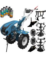 Pachet Motocultor profesional DKD HS 1100D 13 CP roti cauciuc freze reglabile 90-120 cm roti metal plug arat rarita fixa prasitoare + Cadou 3l ulei transmisie + 1.5l ulei motor AgroPro