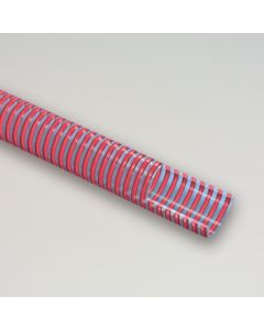 Furtun transparent din PVC cu spira rosie 80 mm 5m