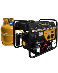 Generator curent AgroPro THOR GG 3400E putere 3 kW 230V GPL+ Benzina 2 moduri de pornire AVR Butelia nu este inclusa