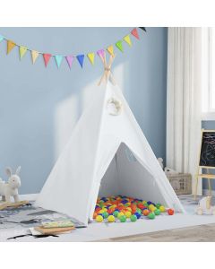 vidaXL Cort Teepee Alb 120 x 120 x 150 cm Țesătură și Plastic