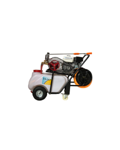 Motostropitoare pe roti DKD YS-50T motor 6.5 CP benzina rezervor 50 l debit max 26 l/min lungime furtun 50 m distanta pulverizare 10 m