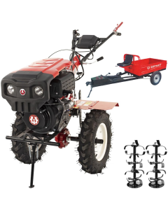 Motocultor Rotakt Godzilla RO135C 2-PTO motor 9CP diesel 2+1 viteze latime lucru 56-135 cm freze roti cauciuc 5.00-12" pornire electrica 2 prize de putere