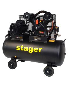 Stager HMV0.6/200-10 compresor aer, 200L, 10bar, 600L/min, trifazat, angrenare curea