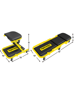 Pat/scaun mobil pe roti pentru lucrari de mecanica auto TMP