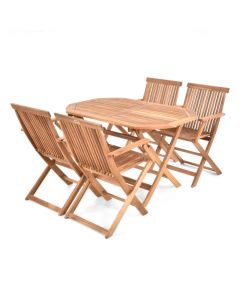 Mobilier pentru gradina Hecht basic set 4 contine 1 masa si 4 scaune din lemn de salcam