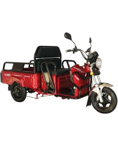 Tricicleta electrica KUBA ECOPIKAP fara permis autonomie 70 Km viteza 25 km/h bena 105 x 60 cm basculabila putere 1500W acumulatori 72v/20Ah culoare visinie