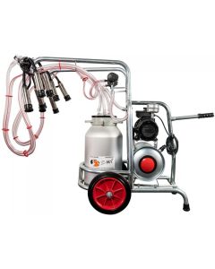 Aparat de muls vaci 2 posturi EMT 2+1A cu un bidon ALUMINIU 30 litri