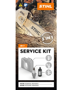 STIHL Kit Service 7 cu filtrul de aer din fleece, bujie, filtrul de combustibil pentru MS 170 / MS 180