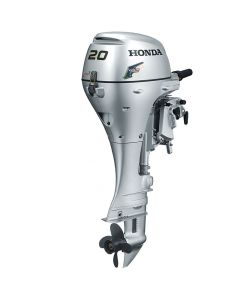 Motor barca Honda BF20DK2 SRU cu mansa cizma scurta 20 CP 4T pornire electrica comanda la distanta rezervor atasat elice aluminiu cu 4 aripi port incarcare 12A