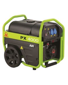 Generator curent Pramac PX 4000 putere 2.7 kW benzina rezervor 18.5 L monofazat 230 V roti transport
